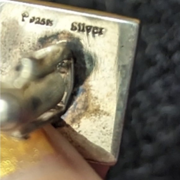 Sterling Silver Square Mother of Pearl Mosaic Cufflinks - Picture 3 of 4